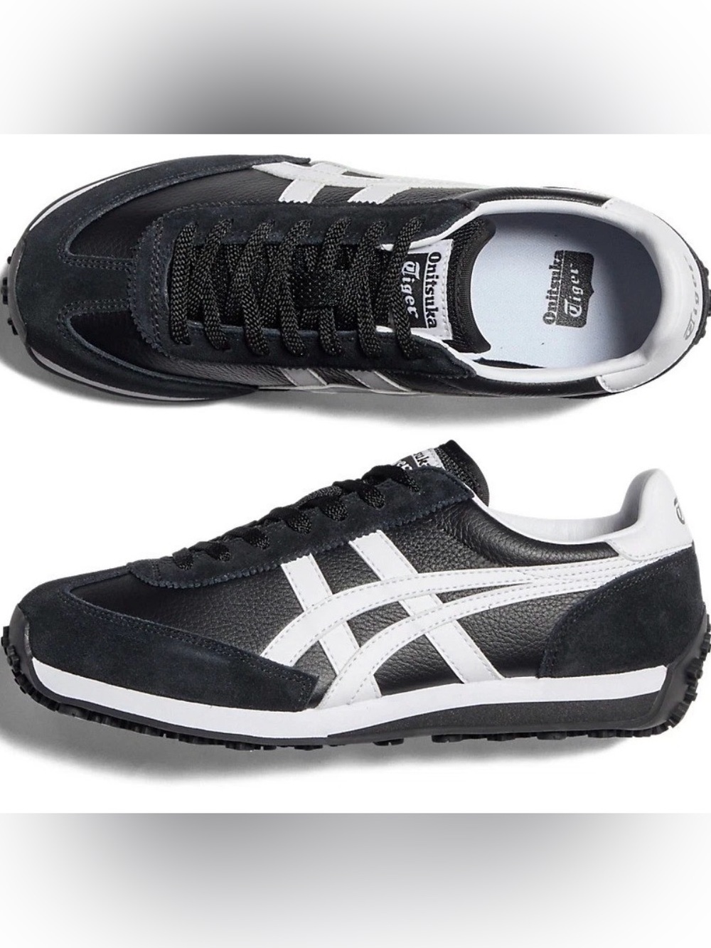Onitsuka Tiger Black and White Low-Top Sneakers 4 1/2